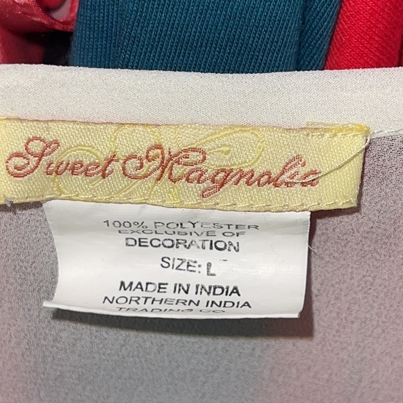**** Beautiful Sheer cream Sweet Magnolia blouse large - Picture 4 of 5